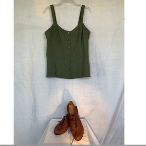 Army Green Strappy Button Down Top - Banana Republic Size 6